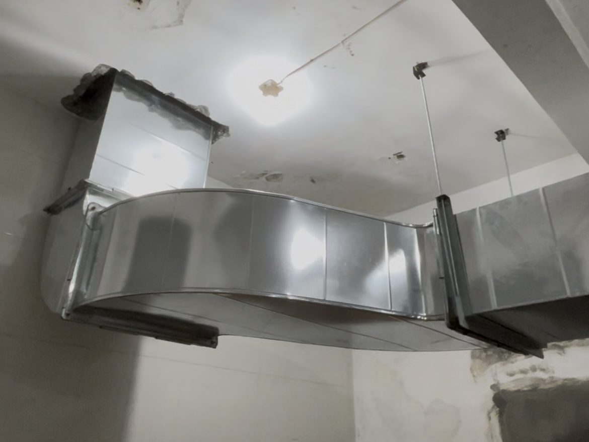 ofsett ducting paint booth